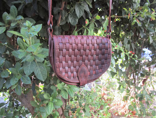 Saddle Bag with Woven Design