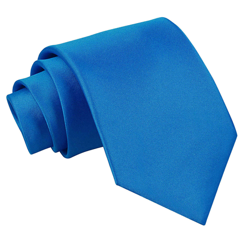 Plain Satin Classic Tie - Electric Blue