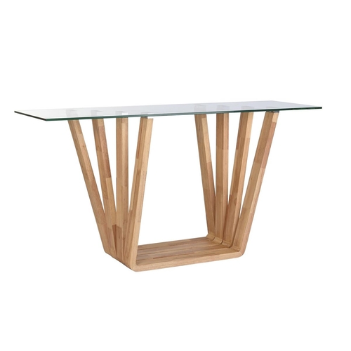 Console DKD Home Decor Crystal Brown Transparent walnut (145 x 45 x 75