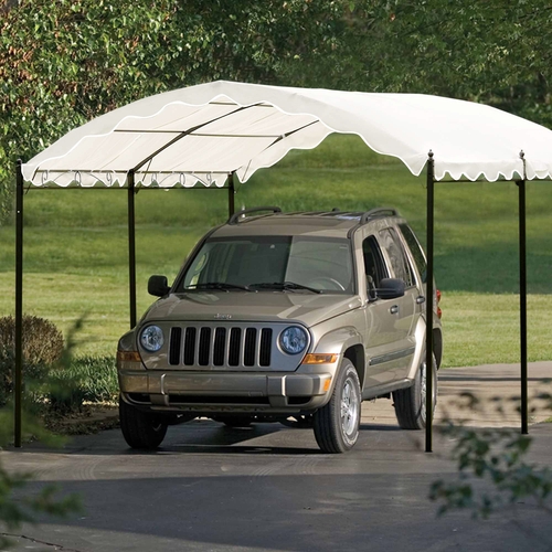 Outdoor Patio 13ft.Lx10ft.W Iron Carport Shelter Garage Tent, Garden