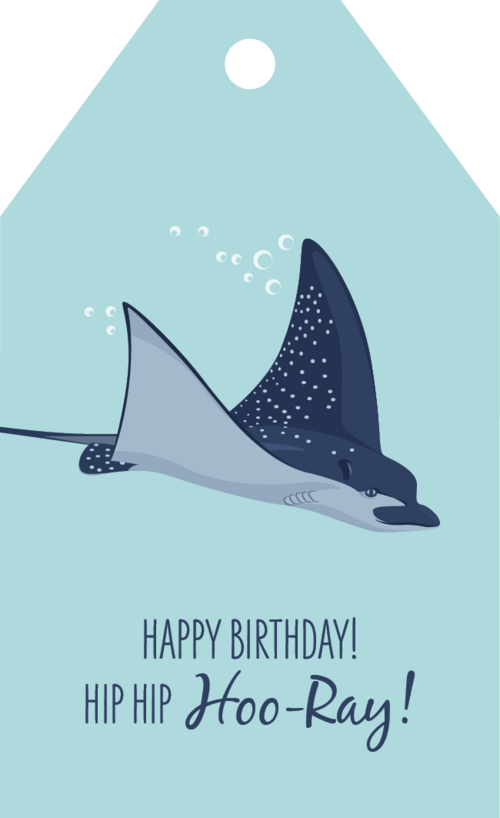 Birthday Gift Tag - Spotted Eagle Ray