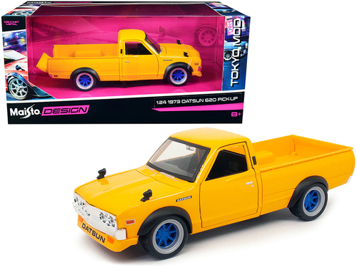 1973 Datsun 620 Pickup Truck Yellow \Tokyo Mod\" Maisto Design 1/24