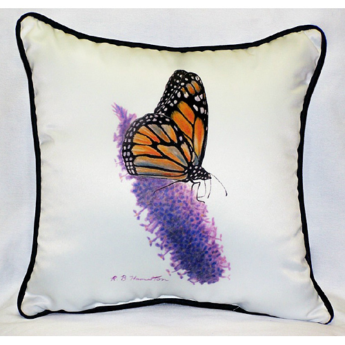 Betsy Drake HJ046 Monarch Butterfly Art Only Pillow 18"x18"