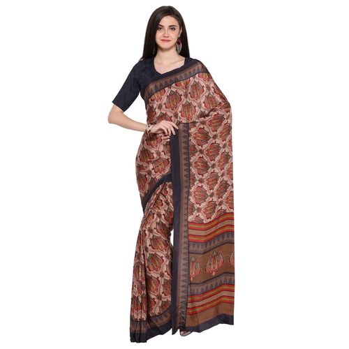 Crepe Fabric Multi Color Saree with Blouse