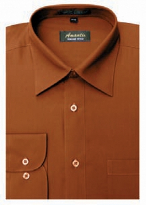 Amanti CL1018-18 1-2x34-35 Amanti Mens Wrinkle Free Rust Dress Shirt -