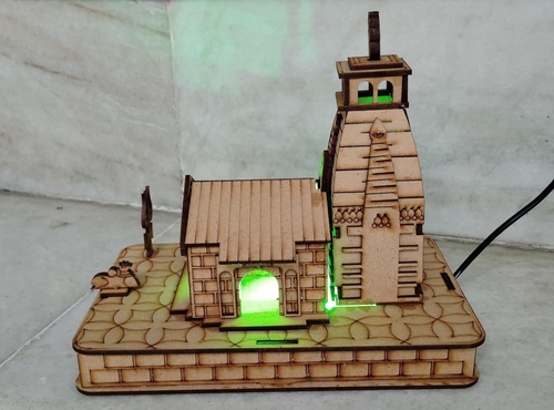 Kedarnath ji Temple Wood Color 3D Model Mandir Statue