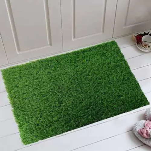 Fine Plastic Artificial Grass Floor Mat  (Green)