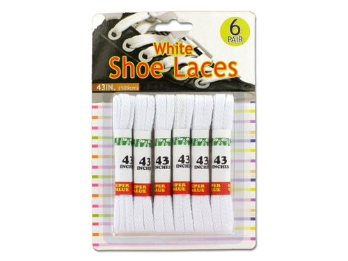 Kole Imports GL002-72 White Shoe Laces - Pack of 72