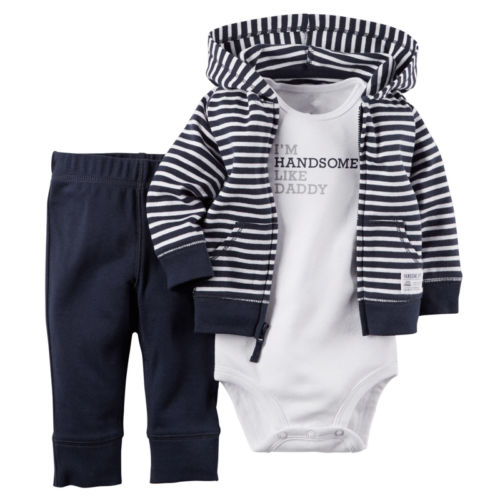 Infant Baby Boy Winter Coat+Romper+Pants