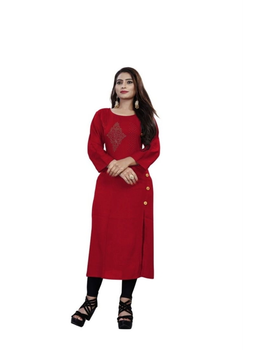 Red Color Rayon Kurti