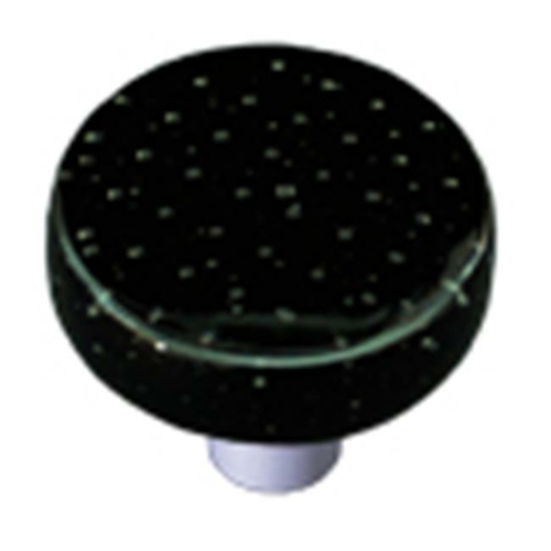 Hot Knobs HK1213-KRB Bubbles Black Round Glass Cabinet Knob - Black Po
