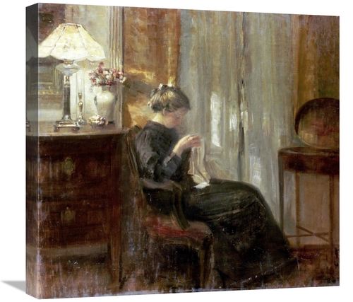 Global Gallery GCS-266575-22-142 22 in. A Woman Sewing in an Interior 