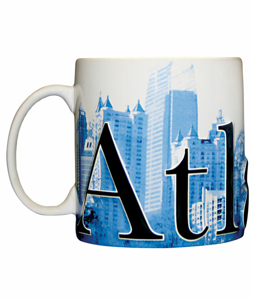 Americaware SMATL01 Atlanta 18 oz Duo Tone Blue Relief Mug