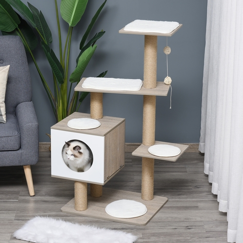 PawHut Cat tree Tower Climbing Activity Center Kitten Furniture with