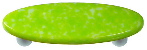 Hot Knobs HK8052-POA Granite Spring Green & White Oval Glass Cabinet P