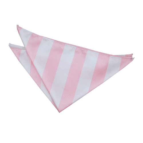 Striped Handkerchief - Baby Pink & White