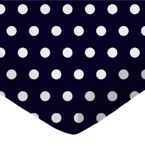 SheetWorld Fitted Crib Sheet - 100% Cotton Woven - Polka Dots Navy,