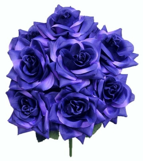 Admired by Nature GPB9340-PURPLE Artificial Blossoms Rose Bush, Pu