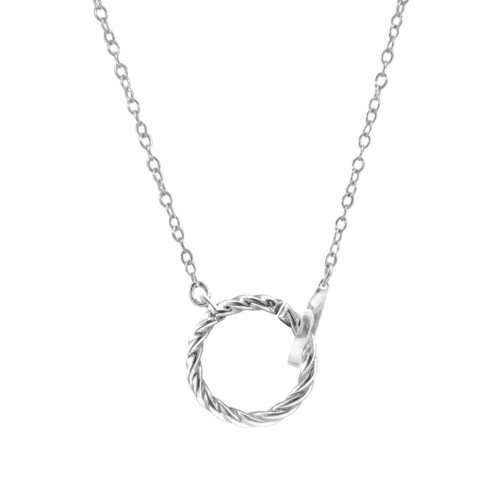 Twirled Rope Link Paradise Silver Necklace Pendant