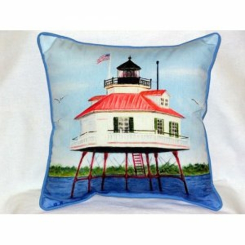 Betsy Drake ZP742 Drum Point Lighthouse Throw Pillow- 22 x 22 in.