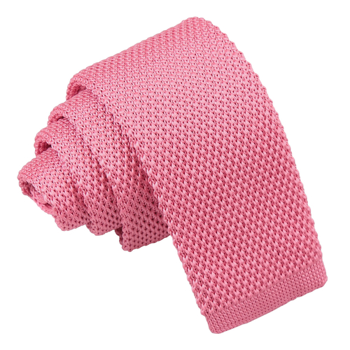 Plain Knitted Tie - Boys - Strawberry Pink
