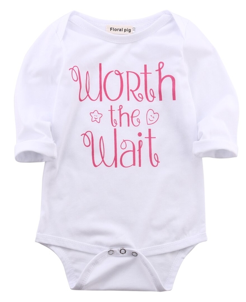 Newborn Baby girls letter Long Sleeve  Bodysuits