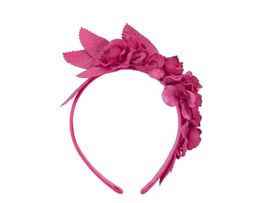 Fuchsia flower headband fascinator