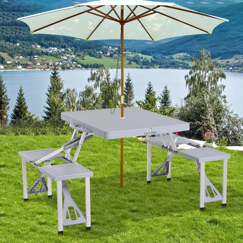 Outsunny Folding Picnic Table Chair Set Junior Outdoor Seating