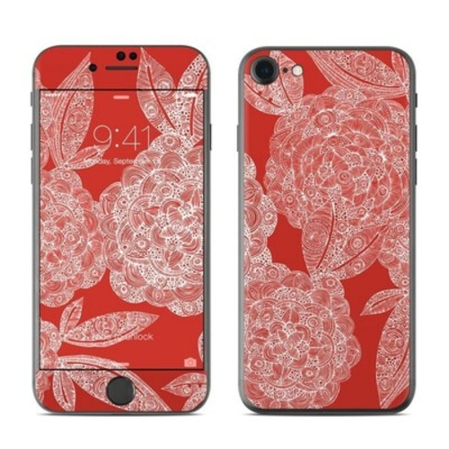 DecalGirl AIP8-REDDAHL Apple iPhone 8 Skin - Red Dahlias