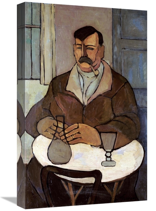 Global Gallery GCS-267668-22-142 22 in. Man in a Caf Art Print - Rafae