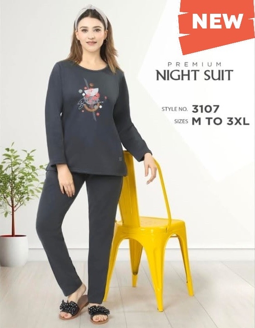 Main Fleece Short tshirt style nightsuit (Winter Wear) image