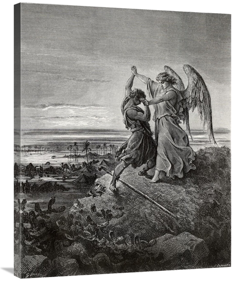 Global Gallery GCS-277420-36-142 36 in. Jacob Wrestling with the Angel