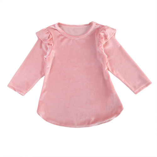 Pudcoco Spring Autumn Baby Girls Velvet Dress Long