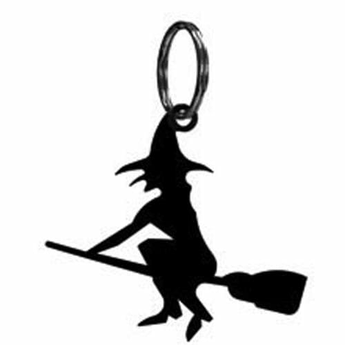 Wrought Iron Festive Witch Keychain Key Ring