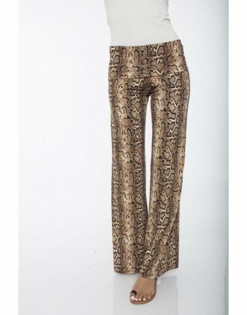 White Mark Printed Palazzo Pants, 125-Brown Sneak - Extra Large