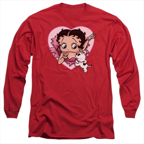 Boop-I Love Betty - Long Sleeve Adult 18-1 Tee, Red - Large