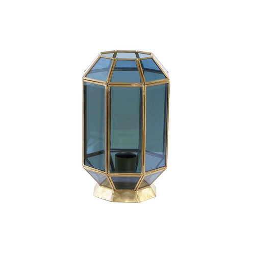 Desk lamp DKD Home Decor Crystal Blue Golden 220 V Brass 50 W Modern