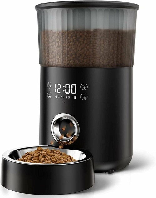 PUREVACY Automatic Cat Feeder with Programmable Timer Feed. 4L Food