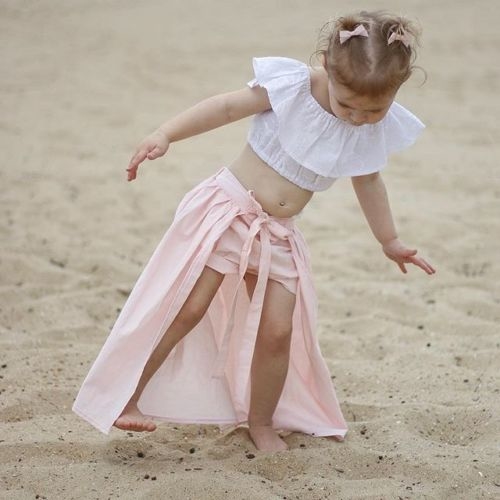 Baby Girl Off Shoulder Blouse Crop Tops Skirt