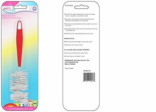 BornCare BCWS-139 Straight Wire Bottle & Nipple Cleaning Brush