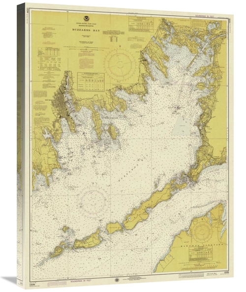 Global Gallery GCS-450540-30-142 30 in. Nautical Chart - Buzzards Bay 