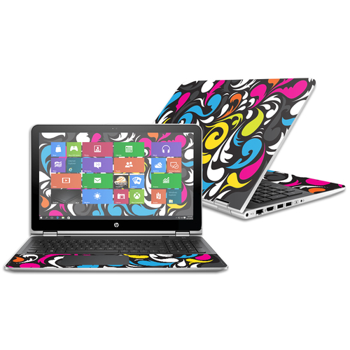 MightySkins HPPX360152-Swirly 15.6 in. Skin Decal Wrap for HP Pavilion
