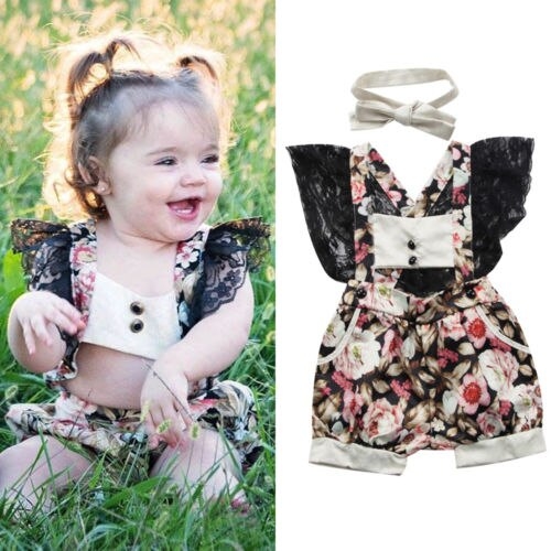 0 24M Summer Cute Infant Kids Baby Girls Rompers