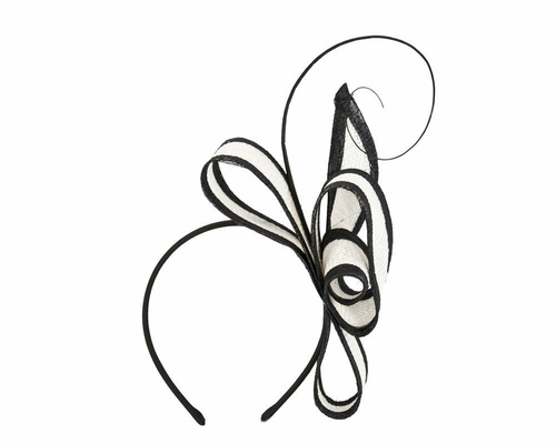 White & Black bow fascinator for Cup Derby races MA620WB