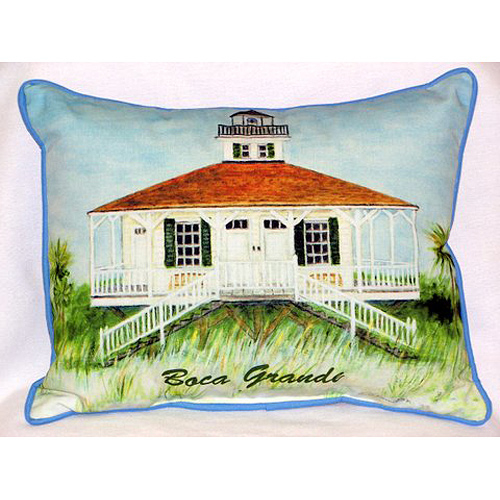 Betsy Drake HJ726 Boca Grande Lighthouse Large Indoor-Outdoor Pillow  