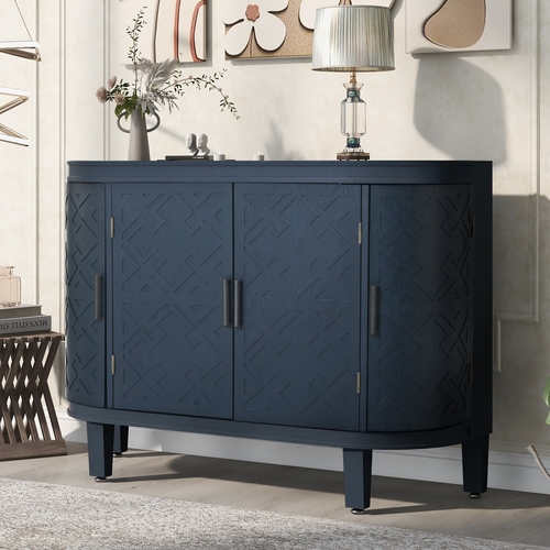 Accent Storage Cabinet Sideboard Wooden Cabinet with Antique Pattern