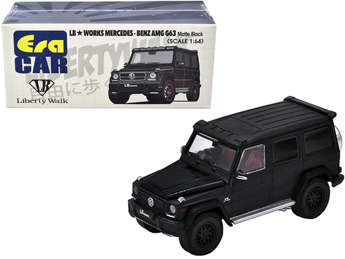 Mercedes-Benz AMG G63 LB Works Wagon Matt Black with Carbon Hood 1/64