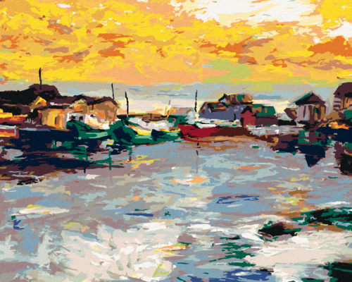 Paint by Numbers - FISHING VILLAGE