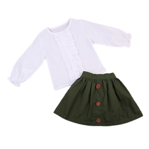 Little Girls Princess Blouse Skirt Clothing Set