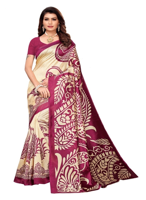 Generic Women's Art Silk Saree (Multi, 5-6 Mtrs)